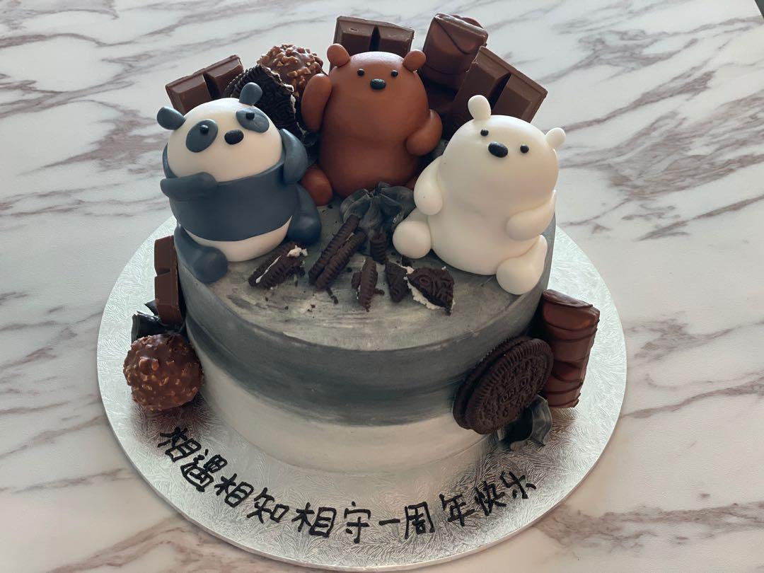 We Bare Bears Cake Food Drinks Homemade Bakes On Carousell