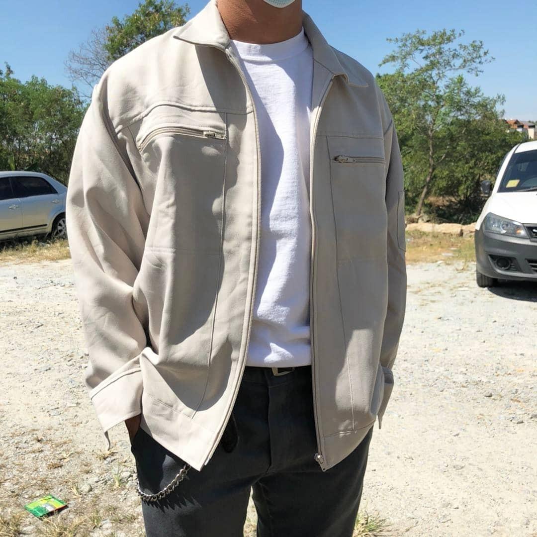 Cream work jacket sale