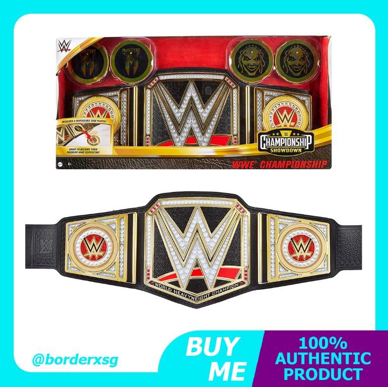 Wwe Championship Showdown Deluxe Role Play Title Authentic Styling With 4 Swappable Side Plates Adjustable Belt Hobbies Toys Toys Games On Carousell