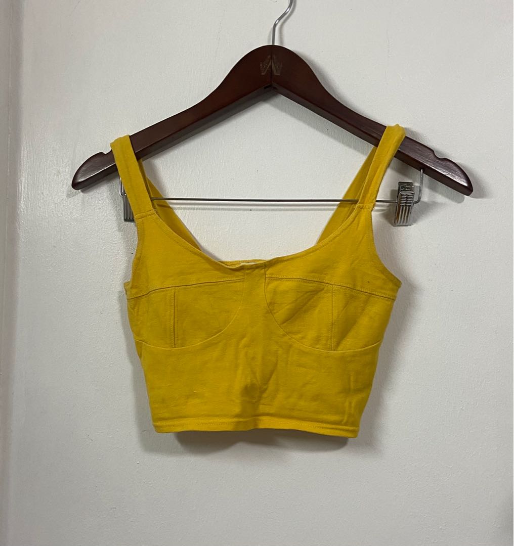 yellow crop shirt