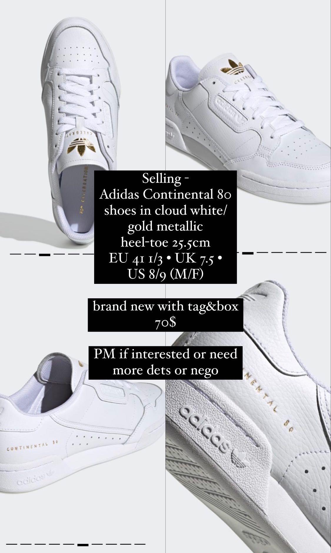 Adidas continental 8 white gold on sale