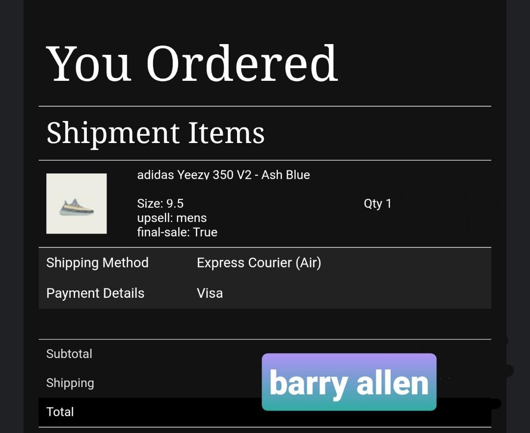 Adidas yeezy boost 350 v2 ash blue US9.5 GY7657 Men s Fashion