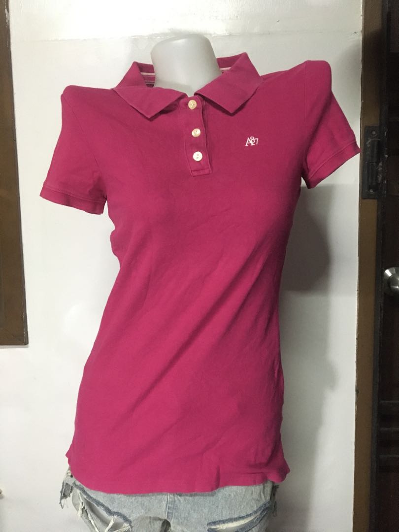 Aeropostale Pink Polo Shirt Medium 