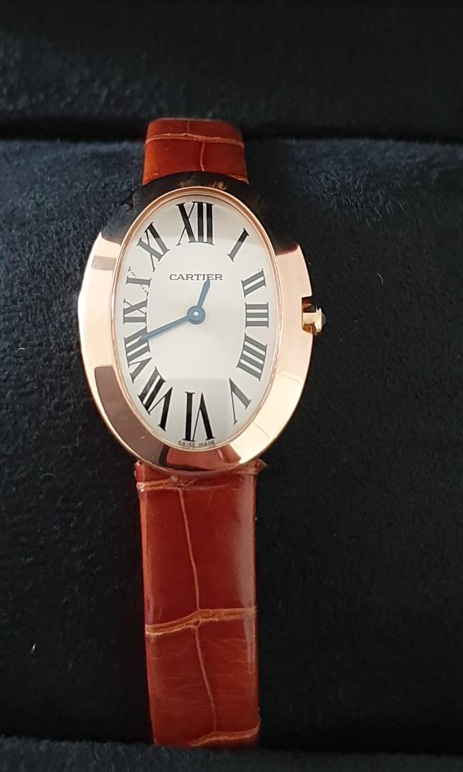 Authentic Cartier Baignoire Rose Gold Watch (Recently serviced by Cartier),  Mobile Phones \u0026 Gadgets, Wearables \u0026 Smart Watches on Carousell