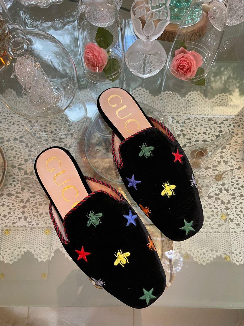 Gucci mules with bees best sale
