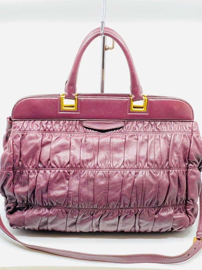 Authentic Prada nappa gauffre in wine color (Category: Luxury Bags & Wallets) located in Manila. Submitted by 2ndchancesale (Listing ID 1071151164, Image 2). Description: Preowned with strap No other inclusions 24k open for layaway 22k cash .