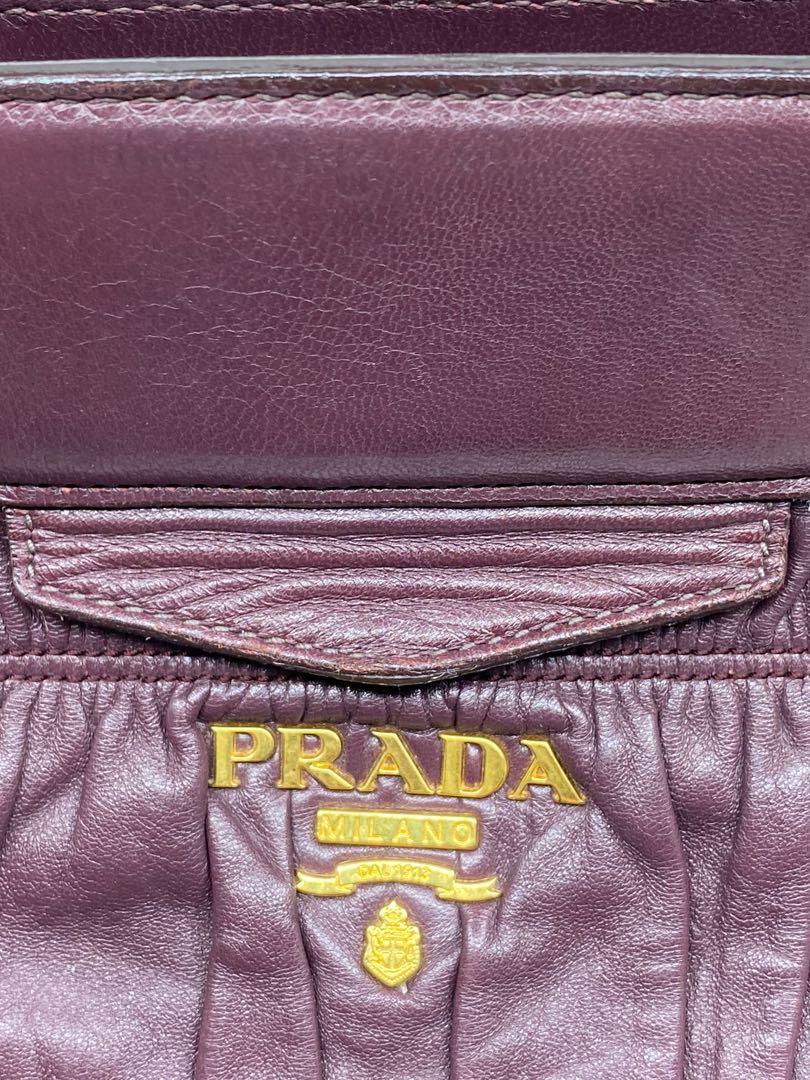 Authentic Prada nappa gauffre in wine color (Category: Luxury Bags & Wallets) located in Manila. Submitted by 2ndchancesale (Listing ID 1071151164, Image 3). Description: Preowned with strap No other inclusions 24k open for layaway 22k cash .