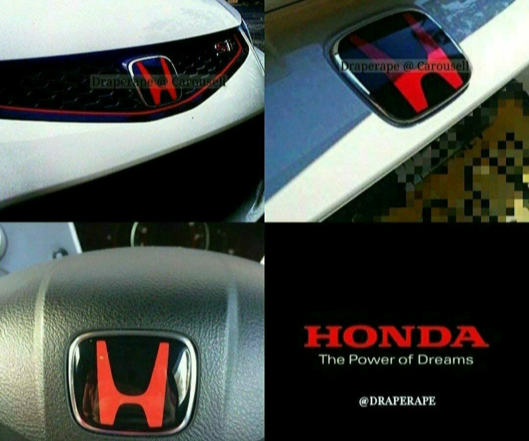 Black and Red Honda Emblem for ALL Honda Models, Car Accessories, Accessories on Carousell