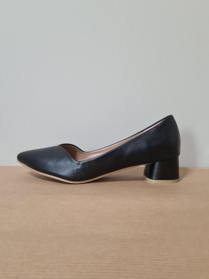 black block heel womens shoes
