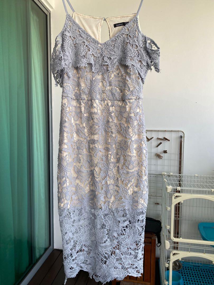 Boohoo blue discount lace dress