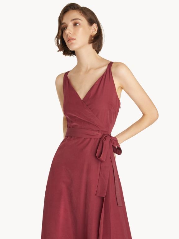 Red tie waist dress clearance
