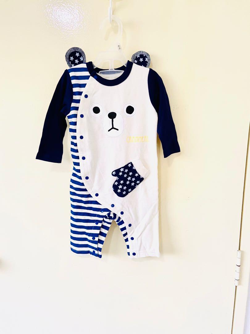 Brand New Baby Cute Cartoon Bear Bear Sleep Suits 80cm Baby 9 12m Play Suits Bebe Long Sleeves Romper Babies Kids Babies Kids Fashion On Carousell