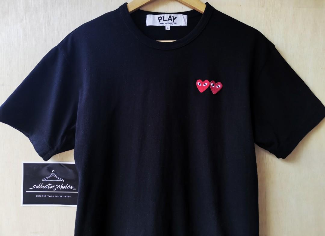 Cdg play top double heart