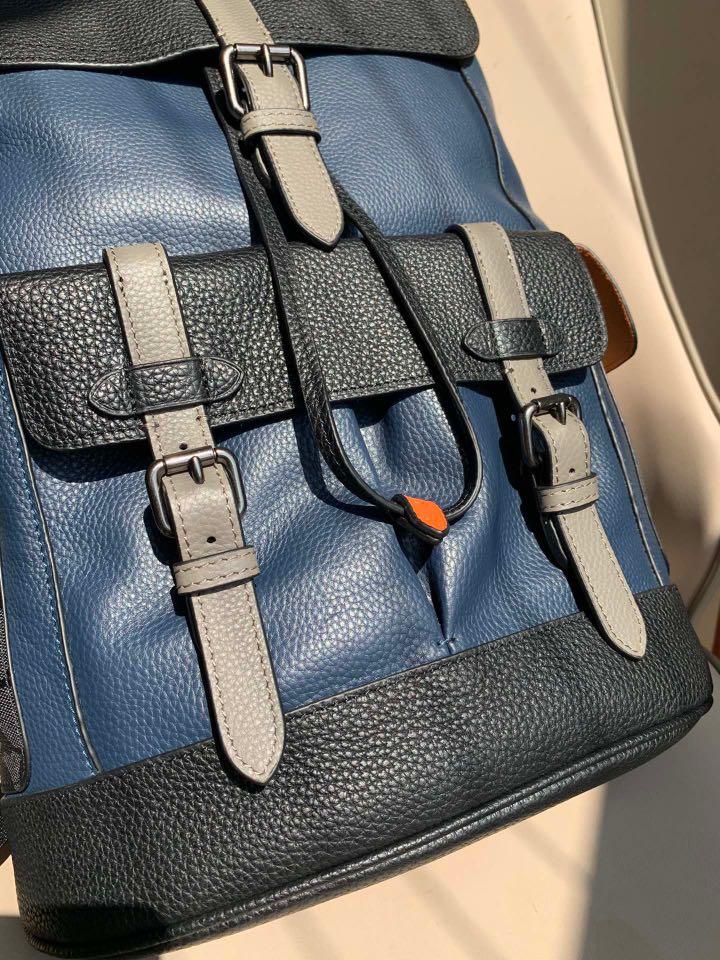 COACH HUDSON BACKPACK WITH COLORBLOCK SIGNATURE CANVAS, Men's Fashion