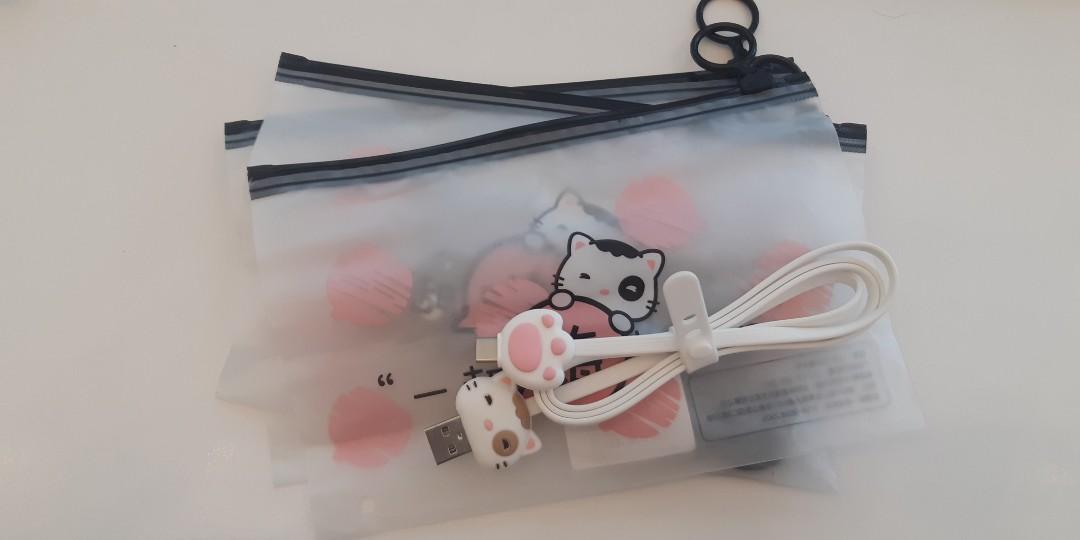 Meet at Any MRT Cute cat Type-C fast-charging cable 1m (white) brand ...