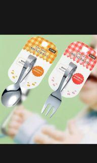 Grabease Toddler Spoon and Fork for First Stage Self Feeding for Babies  from 6+ to 12 months and older | Baby Utensils & Silverware as early as 4