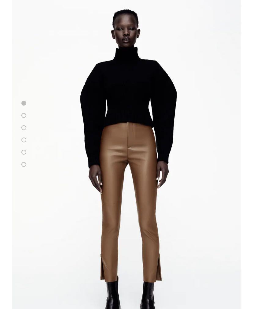 Faux Leather Zara Leggings (brown), Women's Fashion, Clothes on Carousell