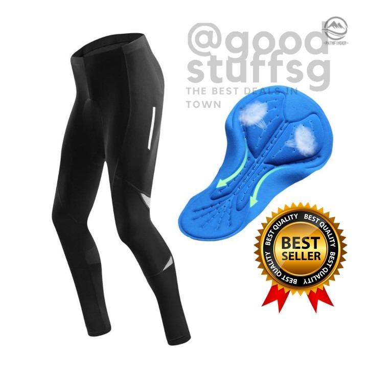 Mens Cycling Pants Gel Padded Reflective Bike Biking Tights