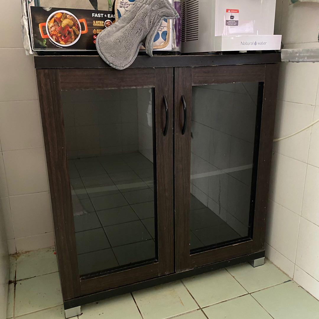 Glass Kitchen Cabinet Almari Kaca Pinggan Mangkuk Home Furniture Others On Carousell