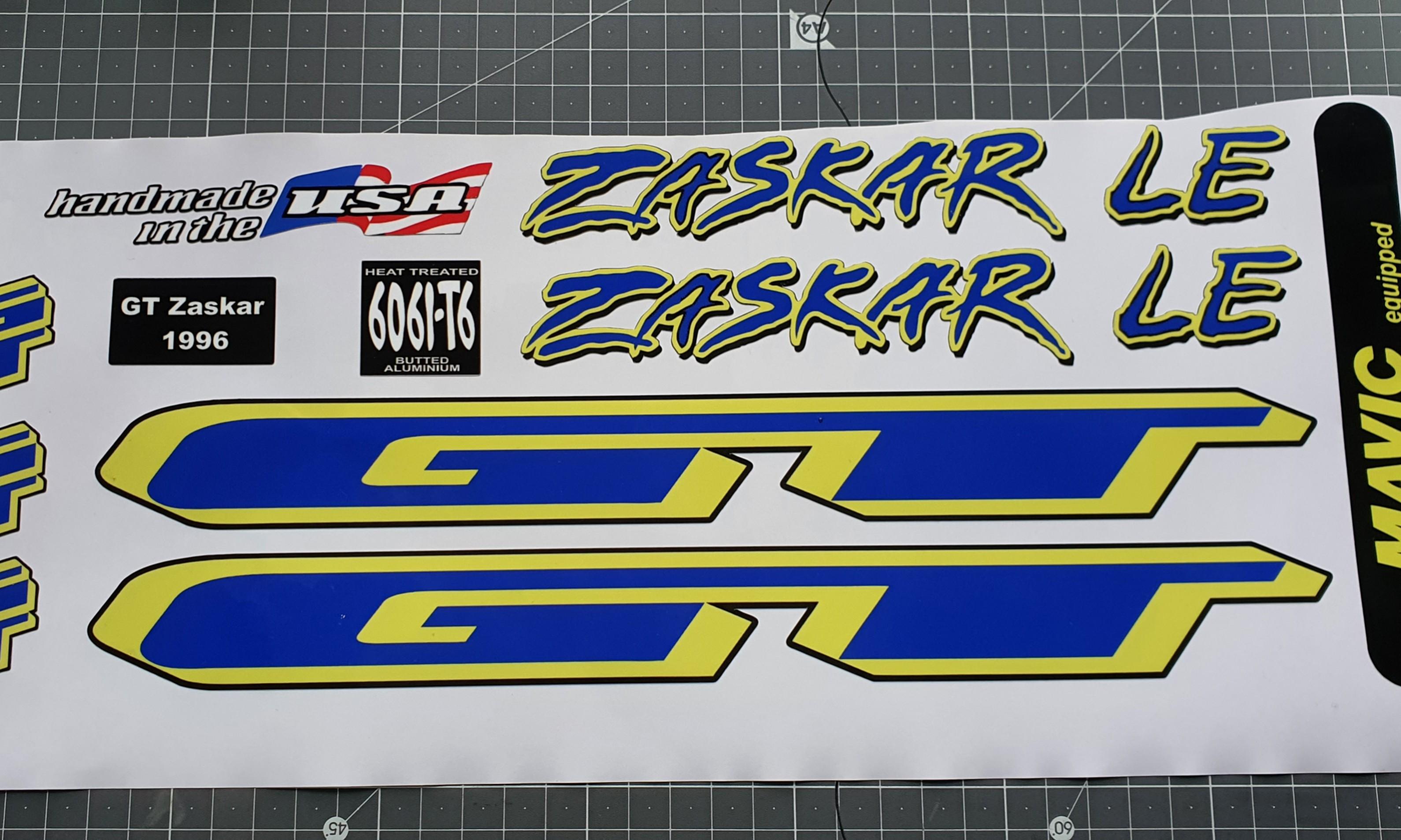 Gt Zaskar Le 1996 Retro Decal Set Sports Equipment Bicycles Parts Parts Accessories On Carousell
