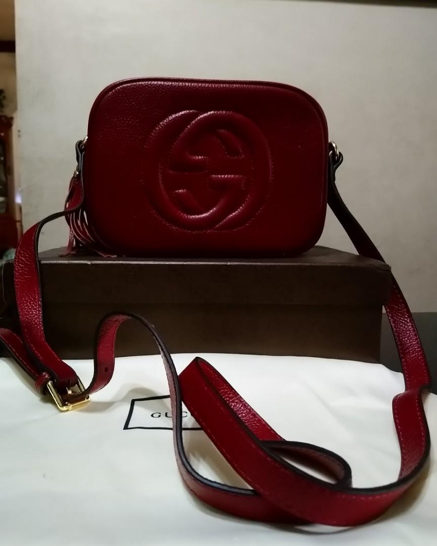 Gucci Disco bag (Category: Luxury Bags & Wallets) located in Las Pinas. Submitted by jhona08 (Listing ID 1072055248, Image 3). Description: ❤Preloved sale❤ - Bought from a seller in Japan for 11,000 (peso equivalent) - Authenticity not guaranteed - Very seldom used, in Very good condition - Comes with Gucci card, dust bag, and box Selling it for a very low price, PM me for inquiries! Free delivery within Manila 👌😉.