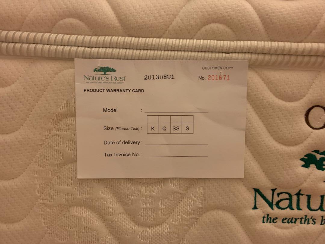 Harvey Norman queen size bed & mattress + side tables, Furniture & Home