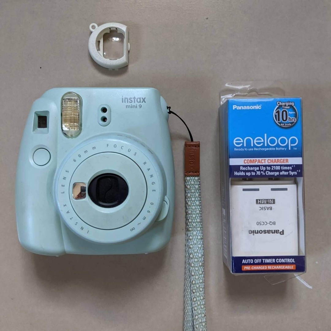 Instax Mini 9 with Eneloop Rechargeable Batteries, Photography, Photography  Accessories, Batteries & Chargers on Carousell