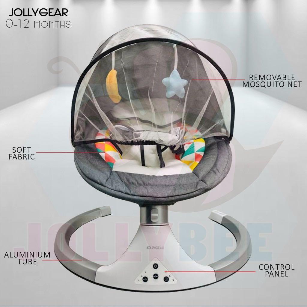 Jollygear Auto Swing Chair (Grey), Babies & Kids, Baby Nursery & Kids