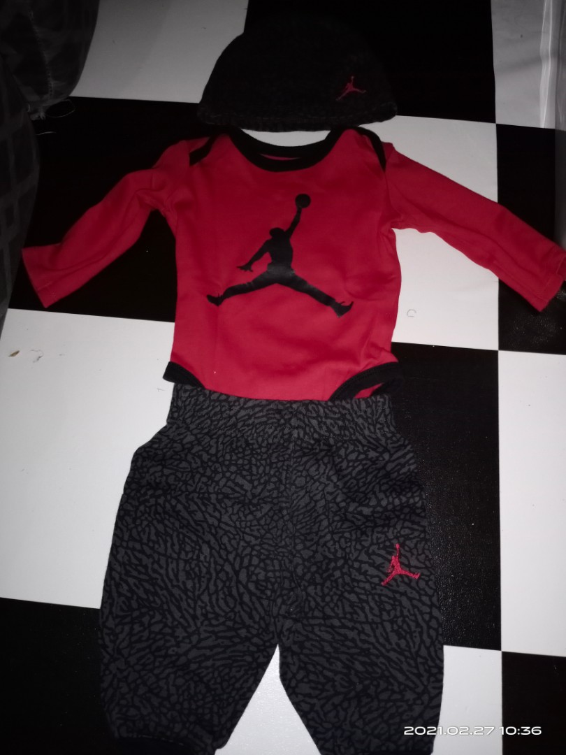 Jordan Set With Bonnet Babies Kids Babies Kids Fashion On Carousell
