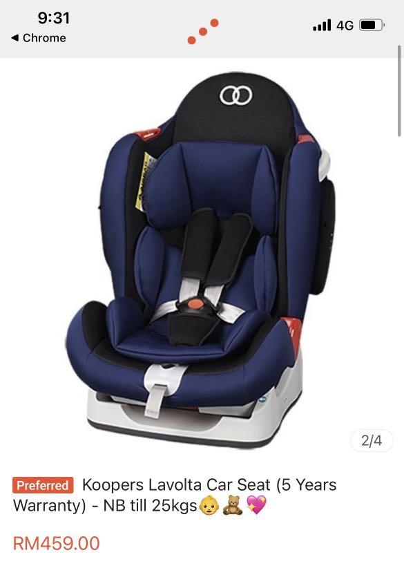 KOOPERS LAVOLTA Convertible Baby Car Seat Blue 5 Years Warranty