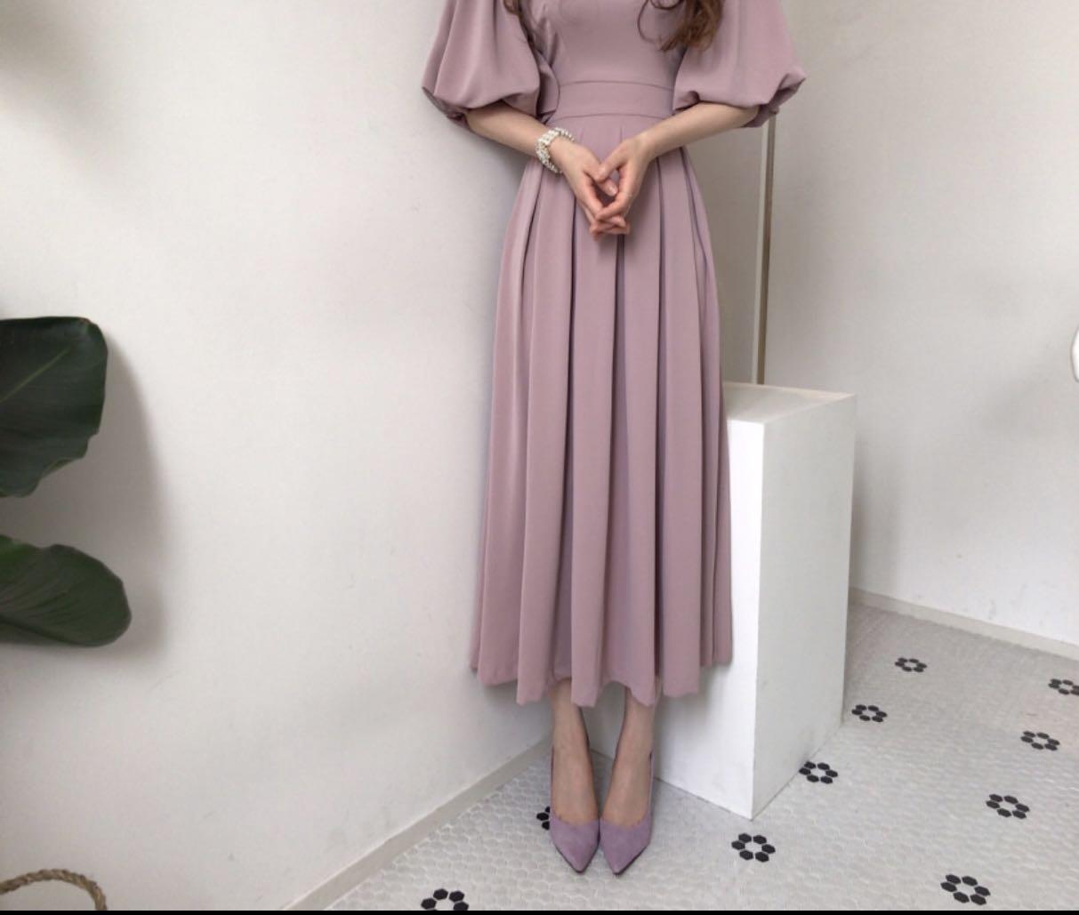 Korean pink pleated dress, Women's Fashion, Dresses u0026 Sets, Dresses on  Carousell