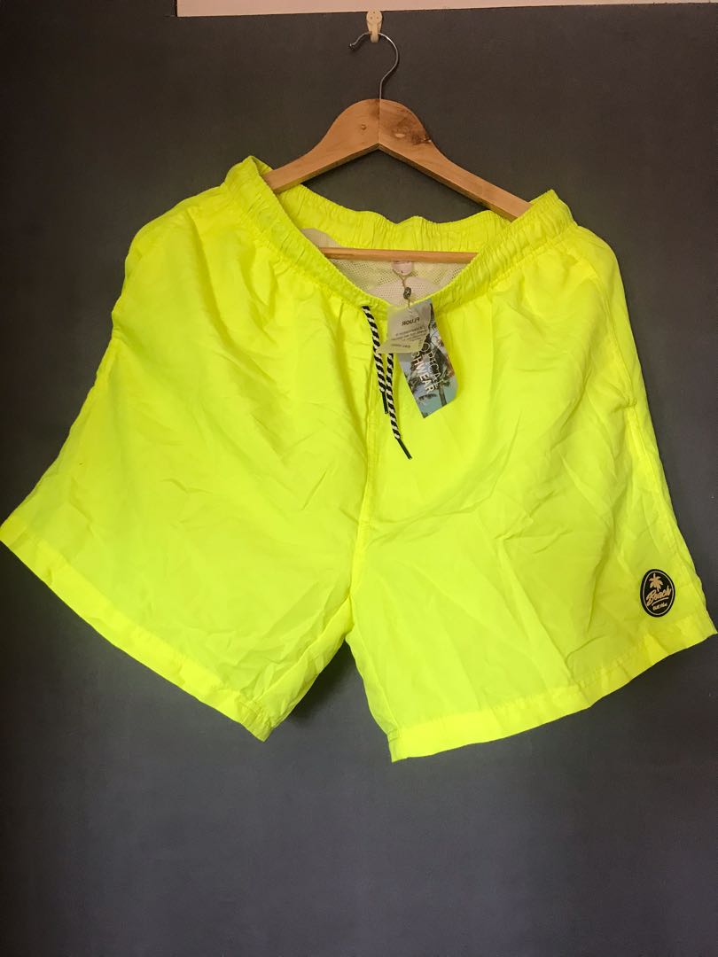 neon green boardshorts (large), Men's Fashion, Bottoms, Swim Trunks