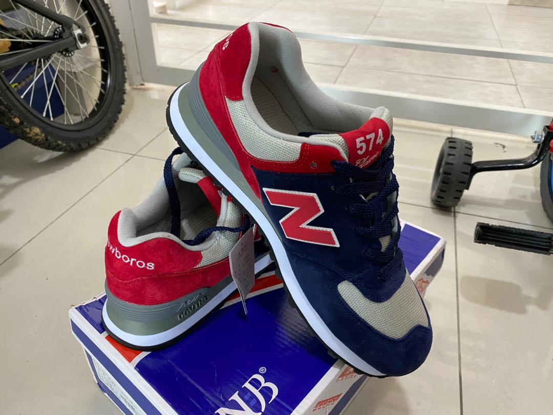 New balance 574 red and silver hotsell