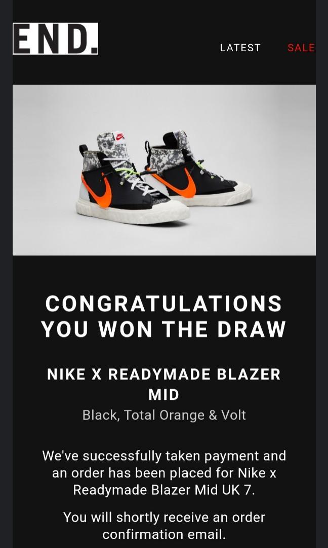 NIKE X READYMADE BLAZER MID NIKE BLAZER MID READYMADE BLACK Men s Fashion Footwear Sneakers on Carousell