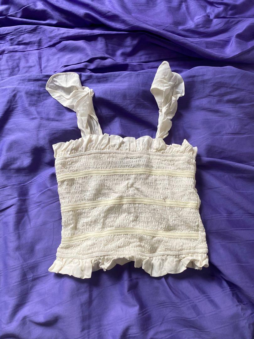 smocked ruffle top