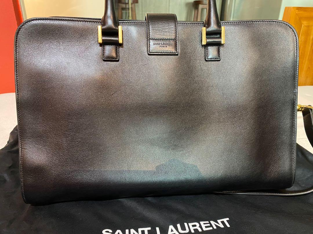Monogram cabas leather handbag Saint Laurent Black in Leather - 12590029