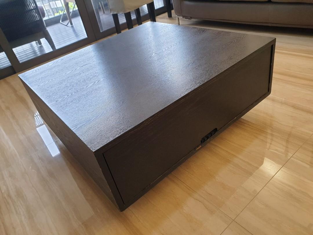 Solid wood black coffee table, Furniture & Home Living, Furniture