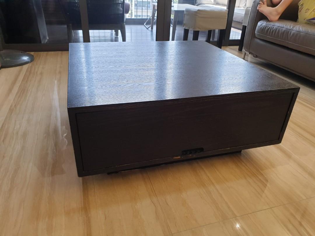 Solid wood black coffee table, Furniture & Home Living, Furniture