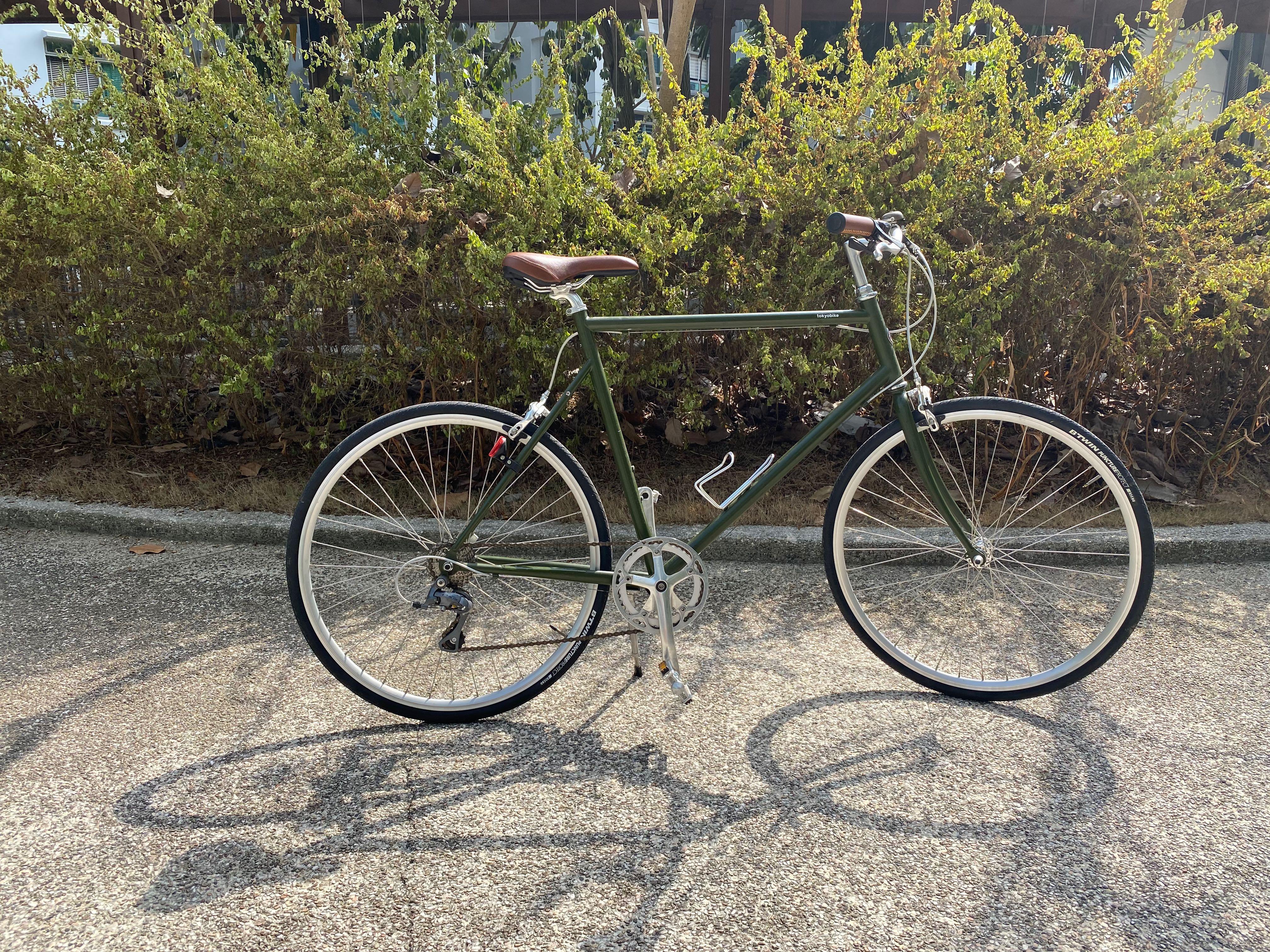 Tokyo Bike Vintage Look Army Green Shimano 8 Gears No Rust Spots Sports Equipment Bicycles Parts Bicycles On Carousell