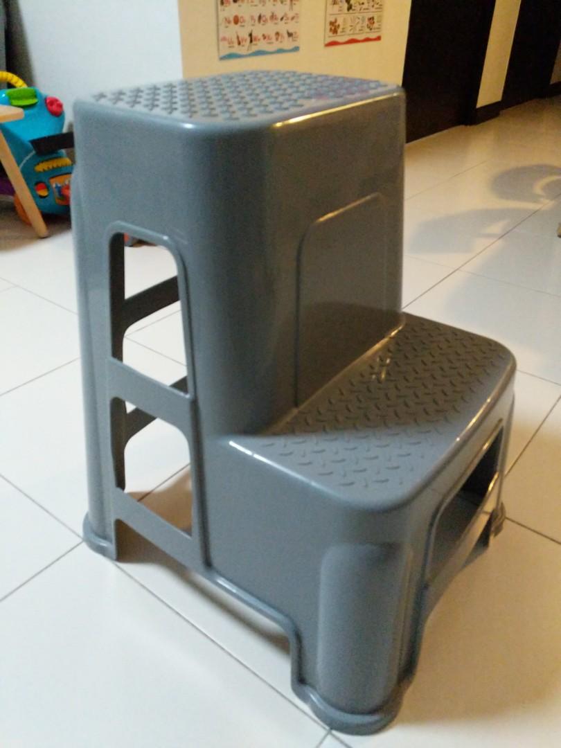 Toyogo 2 Step Plastic Ladder Stool Furniture Home Living Home Improvement Organisation Storage Boxes Baskets on Carousell
