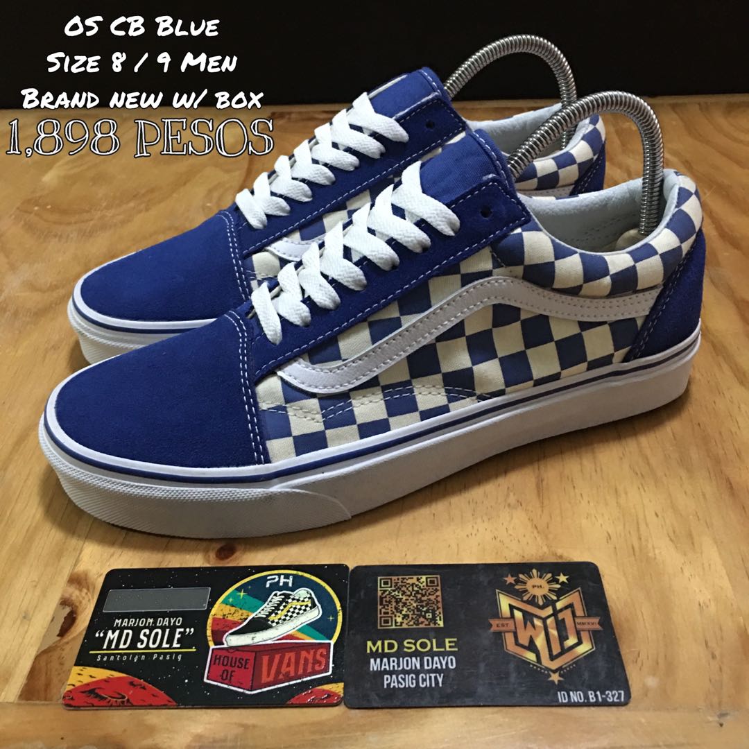 Vans old on sale skool checkerboard blue