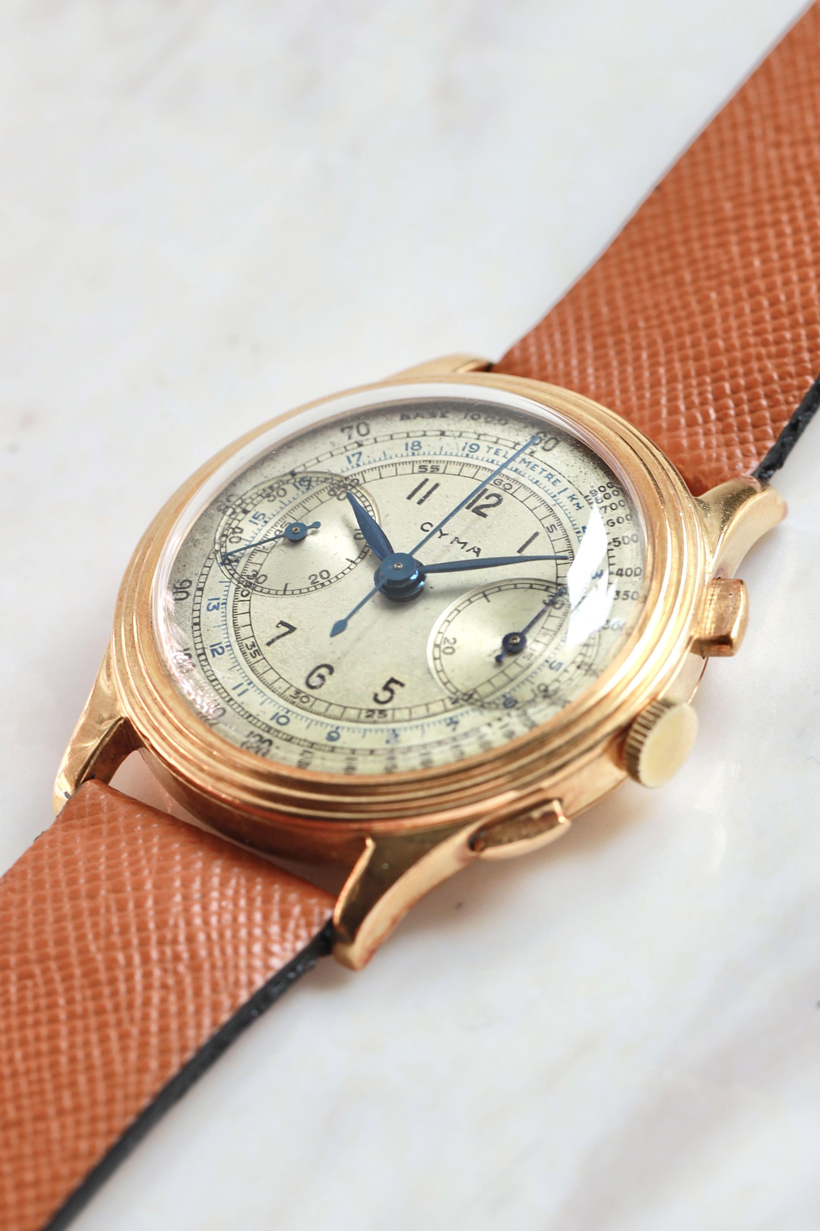 Vintage 18k Gold Cyma Chronograph Luxury Watches on Carousell