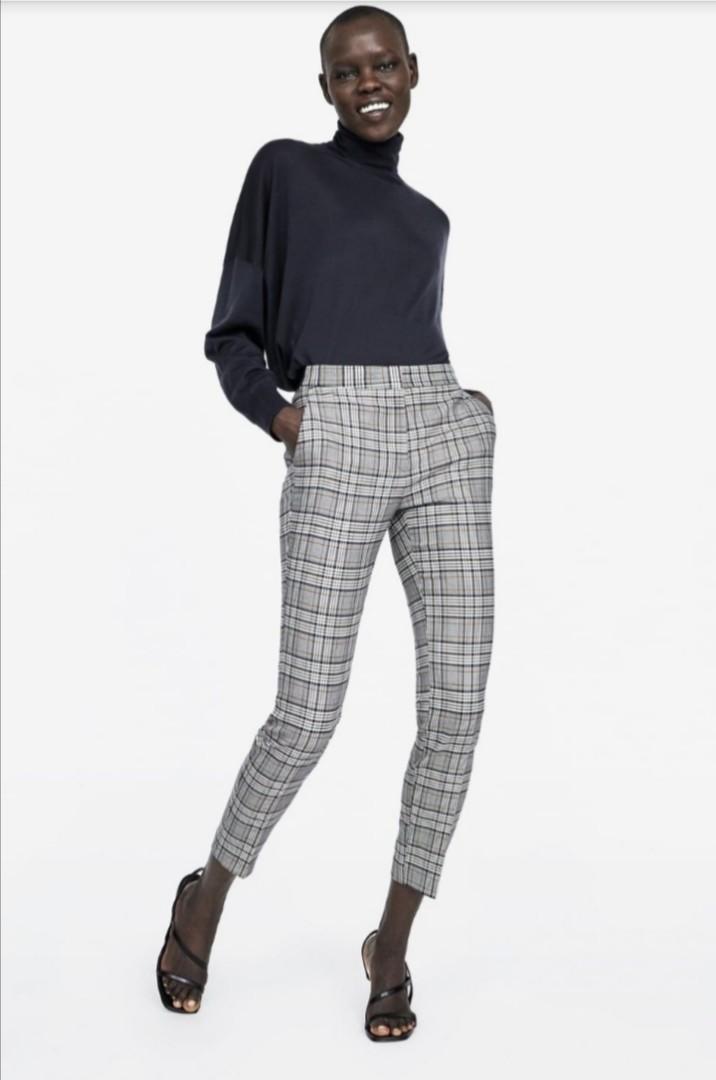 Zara Polyester Checked Pants for Women | eBay