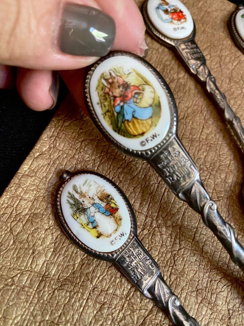 5pcs World of Peter Rabbit Teaspoon (Category: Dinnerware & Cutlery) located in Paranaque City. Submitted by sfairyboutique (Listing ID 1072150307, Image 2). Description: 5pcs World of Peter Rabbit Teaspoon -collector’s item, no other inclusions -Used, 1teaspoon no ceramic plate -Stainless Steel 🧚‍♀️P360.