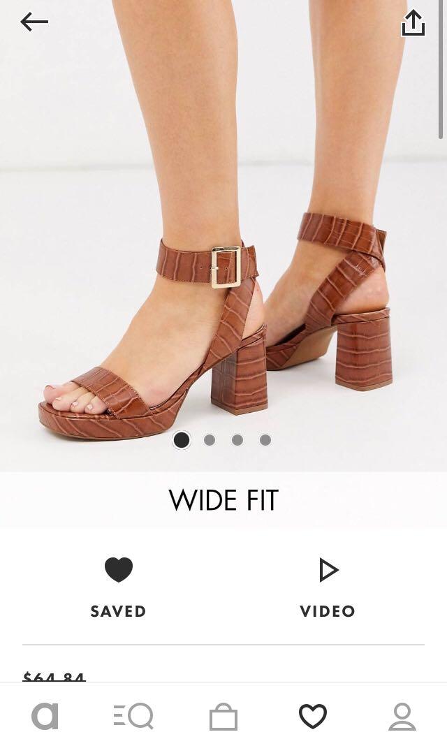 Wide Fit Size Heels Asos ASOS DESIGN Wide Fit Hopscotch Platform