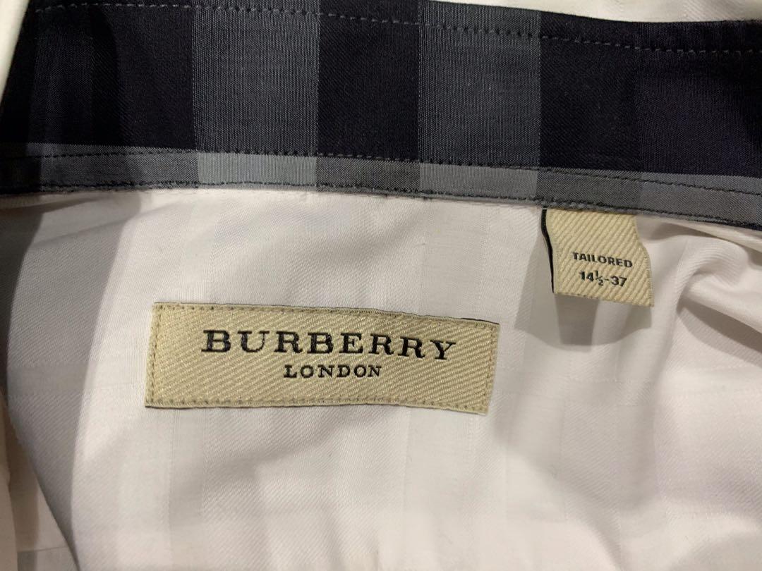 Authentic Burberry vintage check formal shirt white colour, Luxury, Apparel  on Carousell