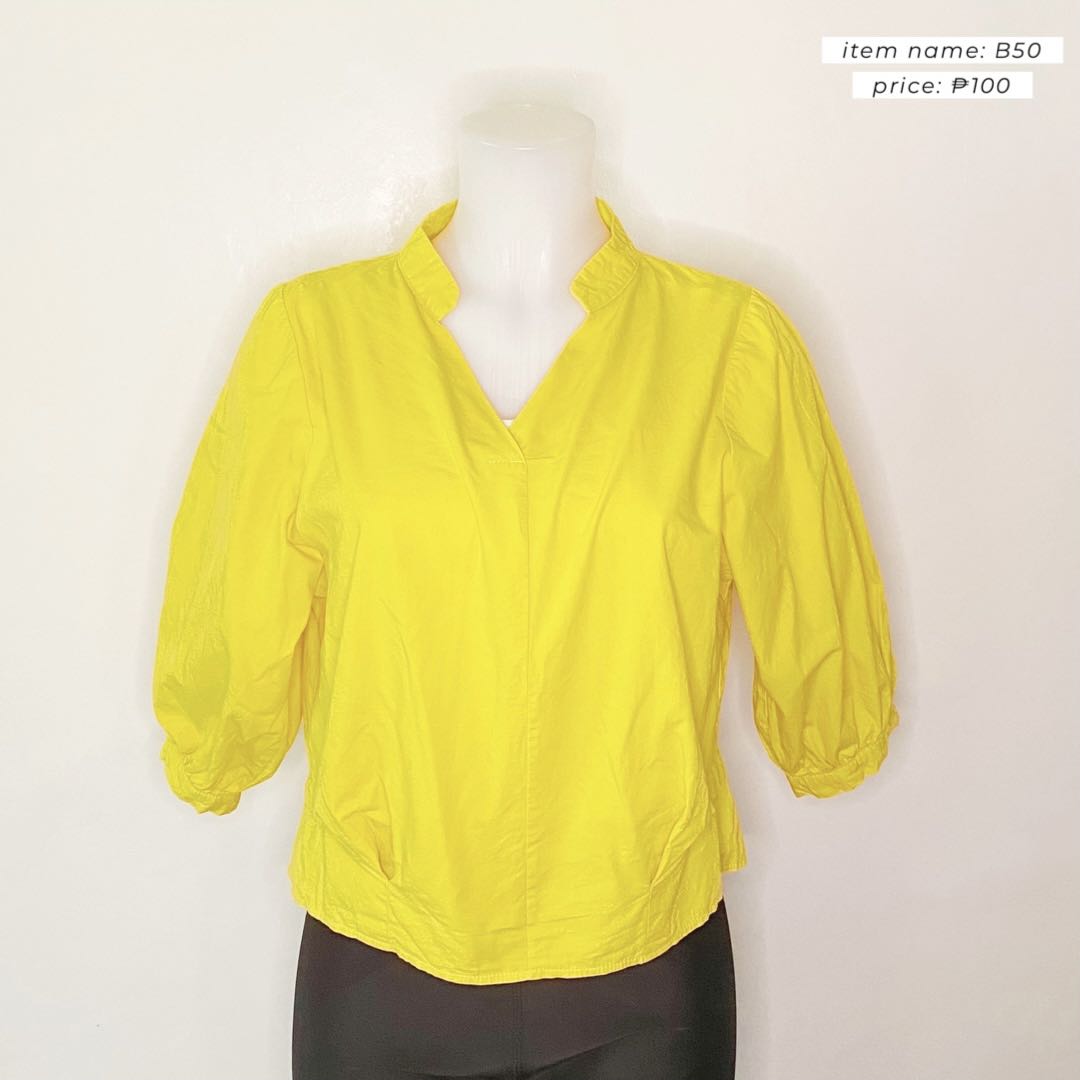 plain yellow blouse