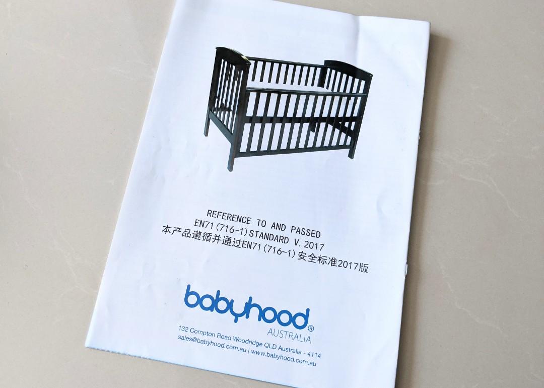 Babyhood Classic Curve 4 in 1 Cot, Babies & Kids, Baby Nursery & Kids ...