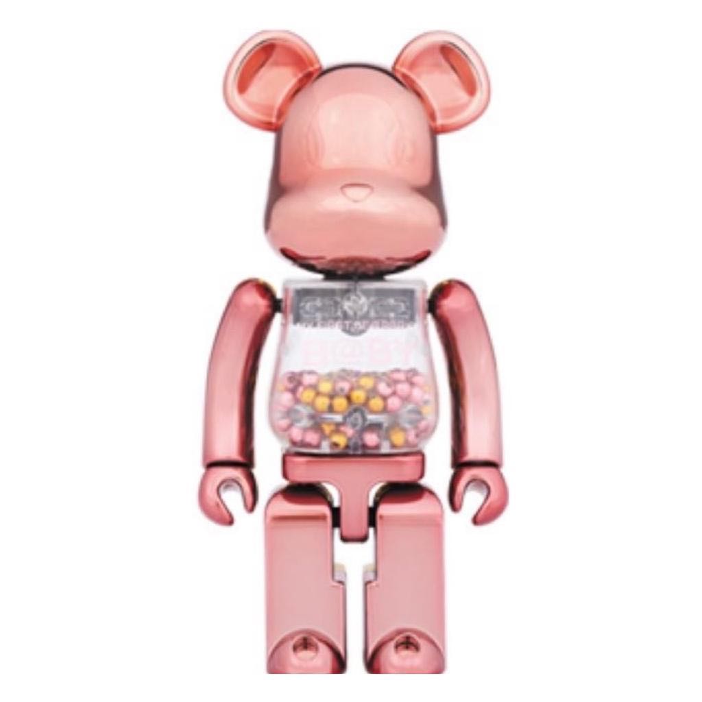 Bearbrick 400% + 200% 超合金My First Baby B@by Pink & Gold Ver. Set 電鍍粉紅