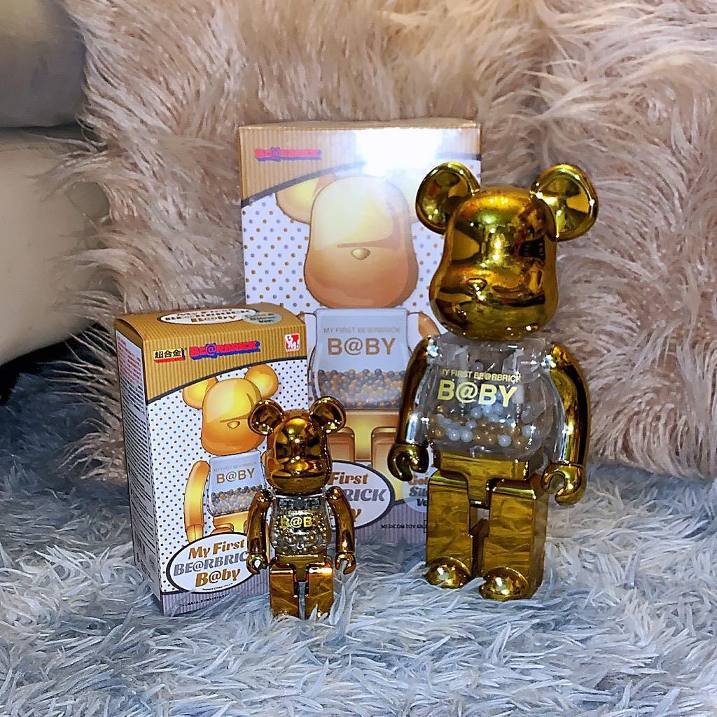 Bearbrick 400% + 200% 超合金My First Baby B@by Gold & Silver Ver